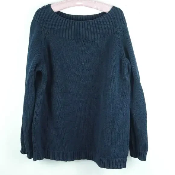 Lauren Ralph Lauren 2X Sweater Navy Blue Heavy Cotton Vintage 90s Preppy Capsule - Picture 1 of 7